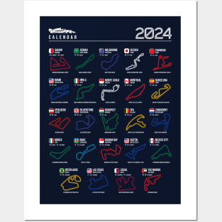 Calendar 2024 Formula Racing Tracks (Colors) Posters and Art
